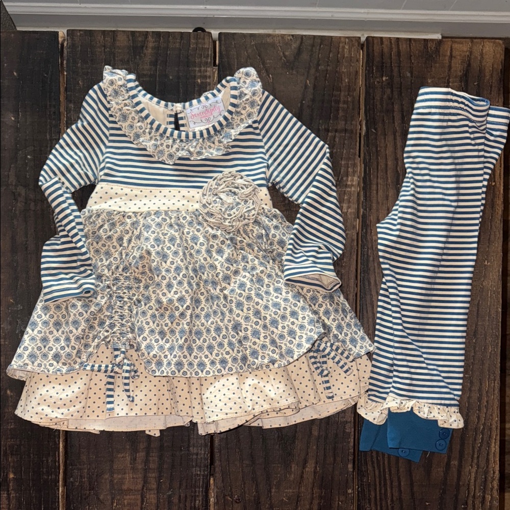 Charming Striped and Floral Kids Matching Set